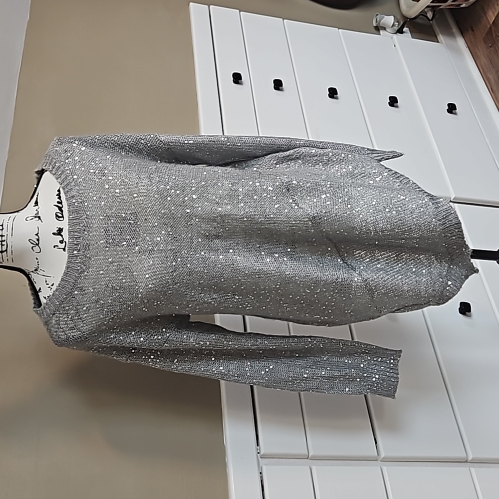 Verve Ami Silver Sequents Sweater, Lightweight, Size Medium